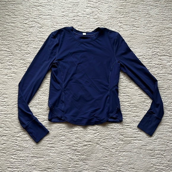 Lululemon Blue Long Sleeve w Thumb Holes - Picture 2 of 9